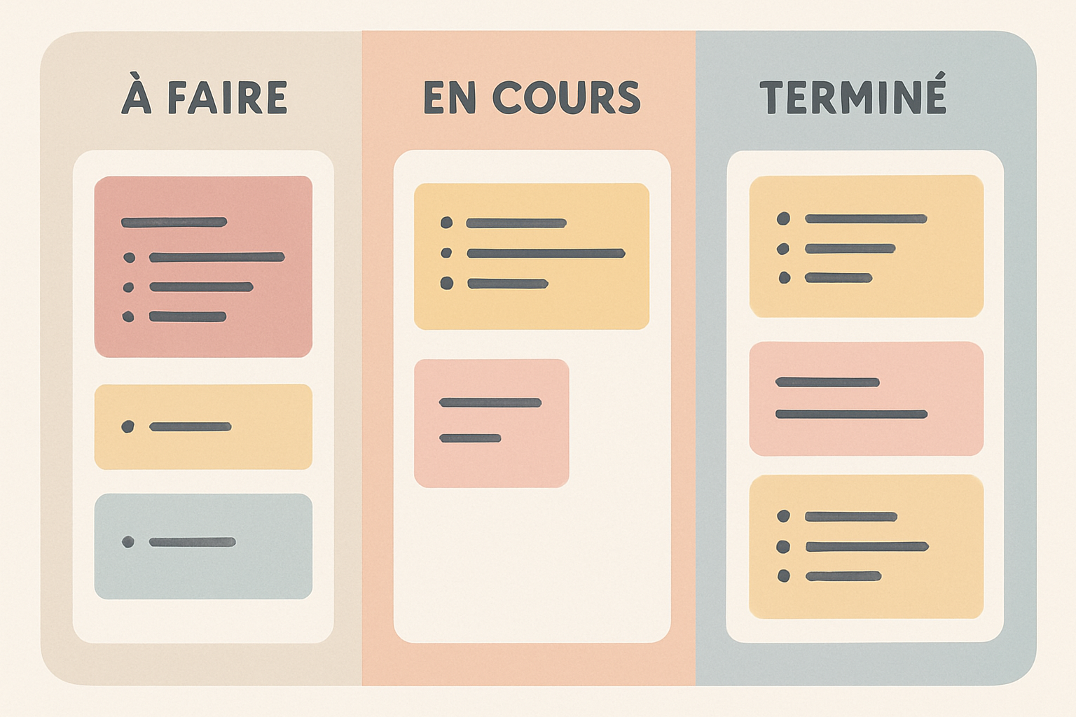 Tableau de bord organisé des services