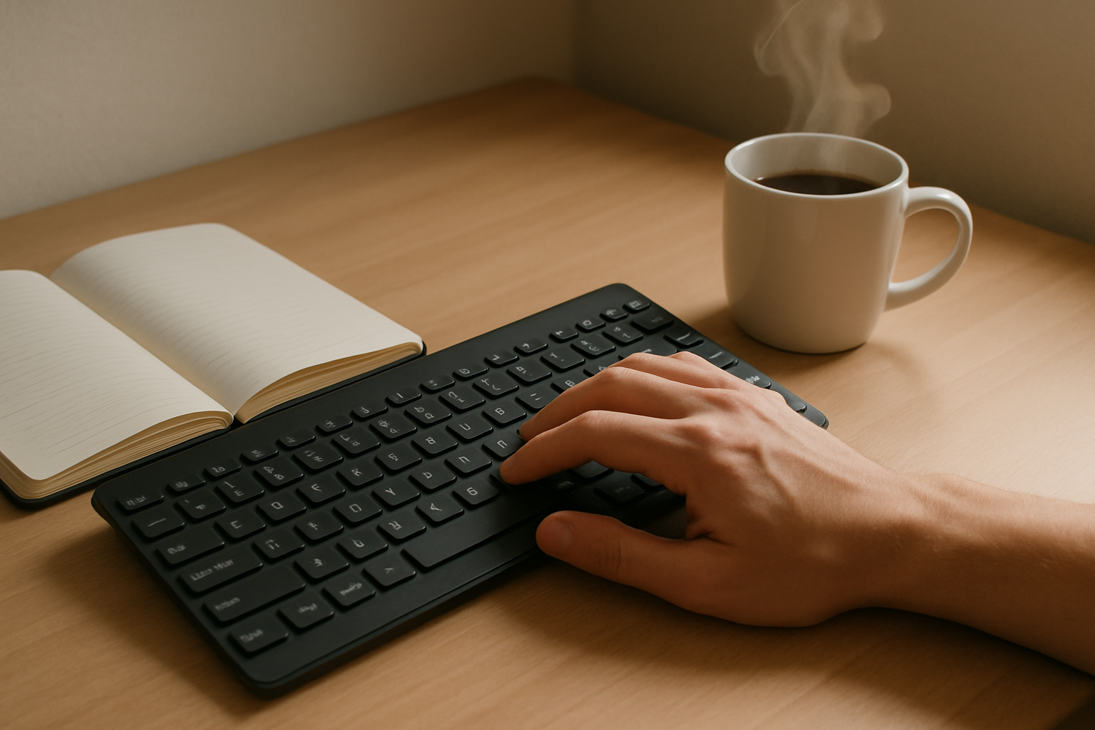 Espace de travail calme et organisé